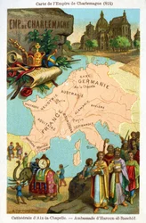 Mapa imperium Karola Wielkiego, ok. 1890